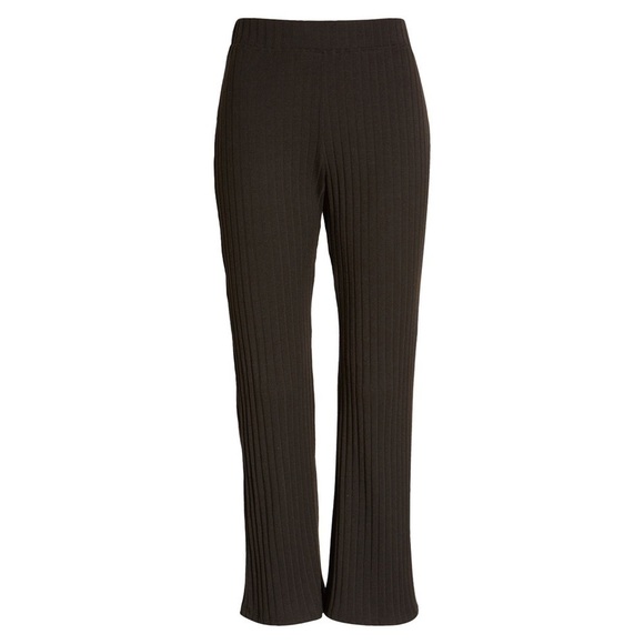 NWT | BP. Rib Knit High Waist Flare Pants Size Small in Black - Picture 1 of 7